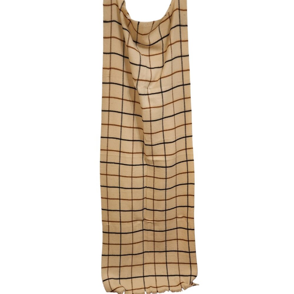Zara Beige Plaid Neck Scarf - Picture 5 of 5